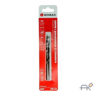 Сверло по металлу HSCO (5% Co) DIN338 MULTISTEP-d 6.0 мм.. WUMAX. блистер 1626940600